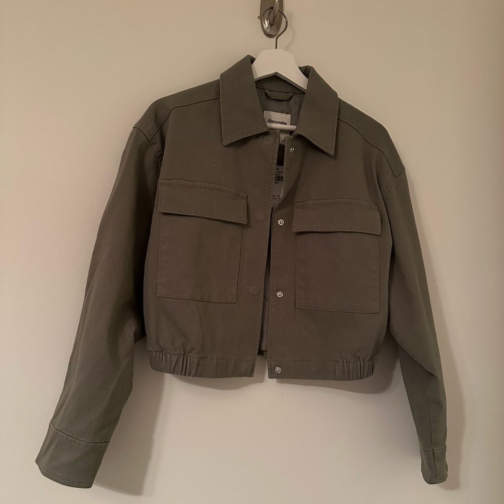 Abercrombie Olive Crop Utility Jacket